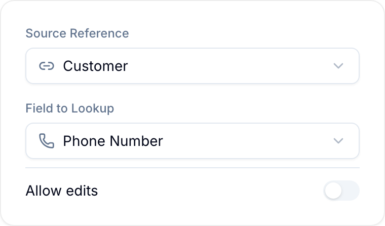 Lookup field configuration options for referenced record data Lookup field configuration options for referenced record data