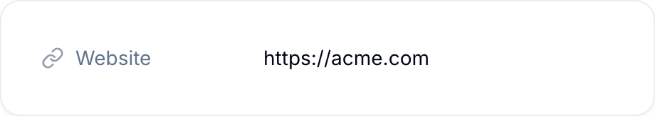 A saved web address in a URL / Link field URL / Link field in a record
