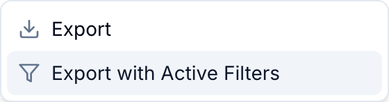 Export with Active Filters option Export with Active Filters option