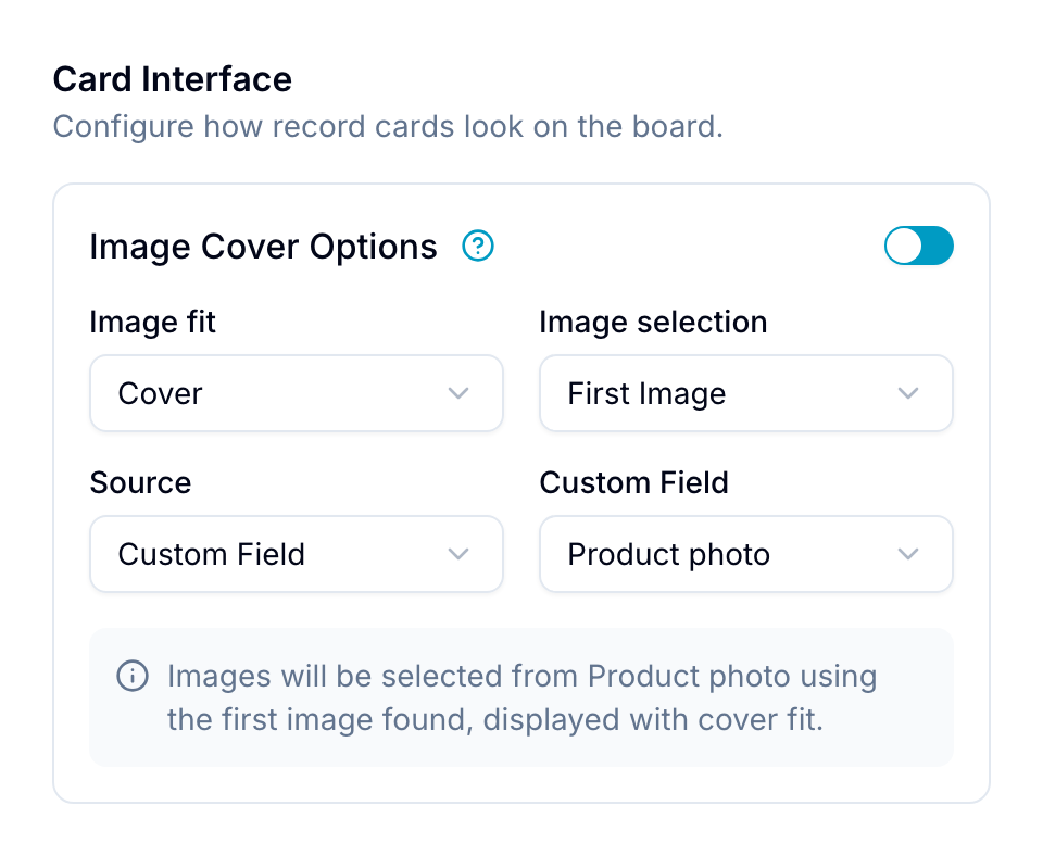 Image cover options Image Cover Options in the Card Interface settings